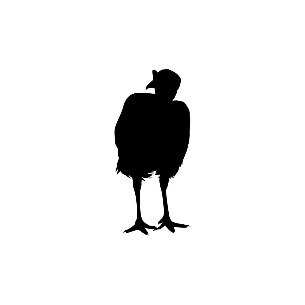 Turkey Silhouette for Art Illustration, Pictogram or Graphic Design Element. The Turkey is a large bird in the genus Meleagris. Vector Illustration
