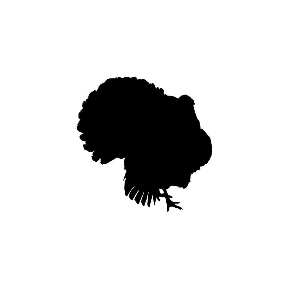 Turkey Silhouette for Art Illustration, Pictogram or Graphic Design Element. The Turkey is a large bird in the genus Meleagris. Vector Illustration