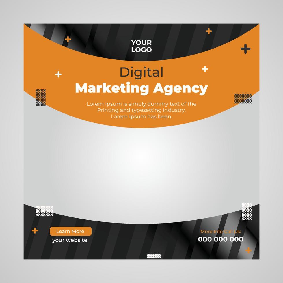 Digital marketing posts, social media post design, corporate promotional post design, Agency advertising posts, creative Idea Marketing Agency Post Template, and Corporate Web Banner Design vector