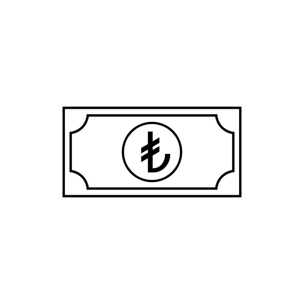 Turkey officially the Republic of Turkiye Currency Symbol, Turkish Lira Icon, TRY Sign. Vector Illustration