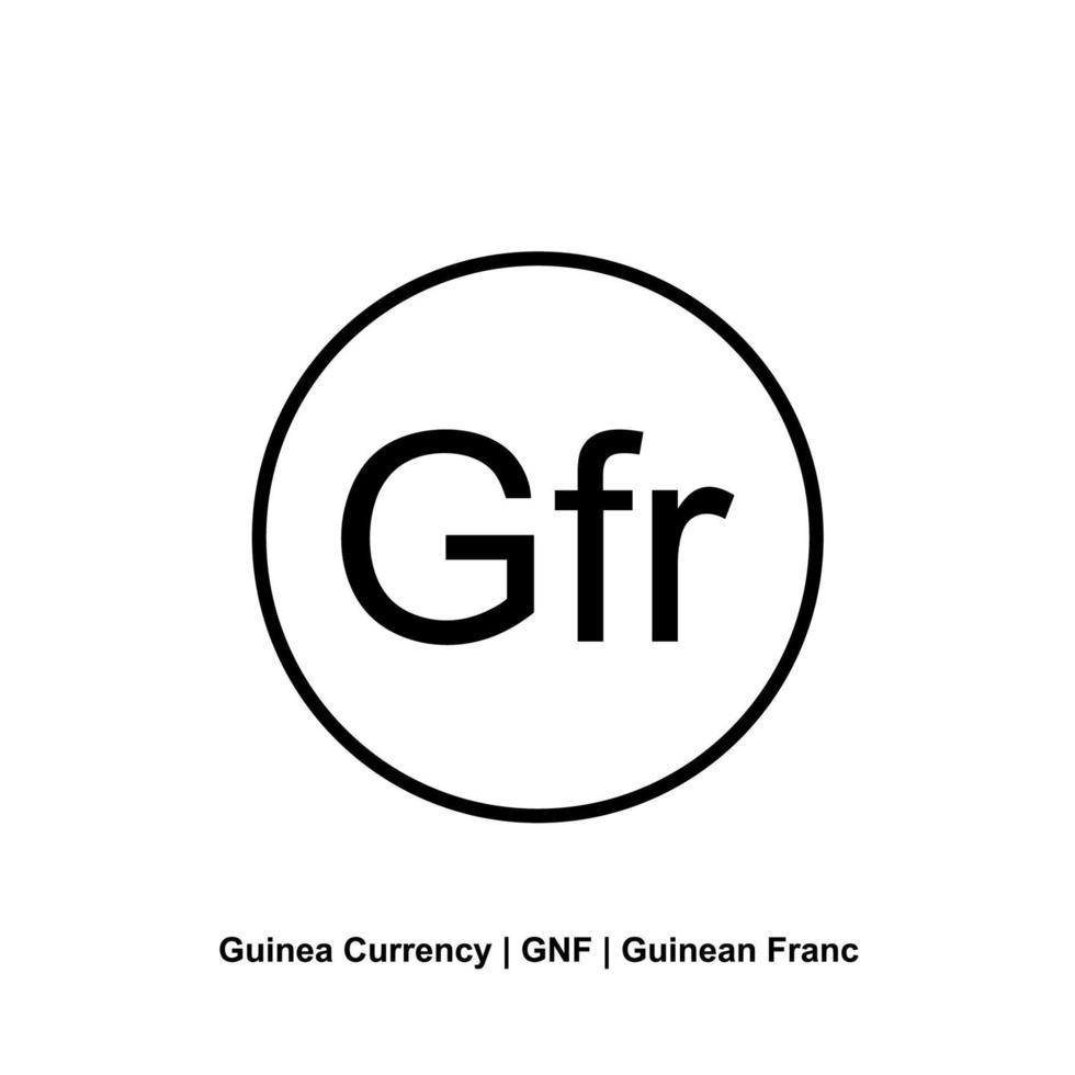 Republic of Guinea Currency symbol, Guinean Franc Icon, GNF Sign. Vector Illustration