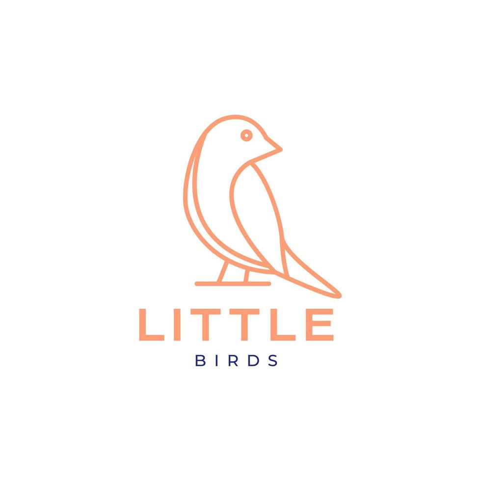 bird little canary line modern minimal simple logo design vector