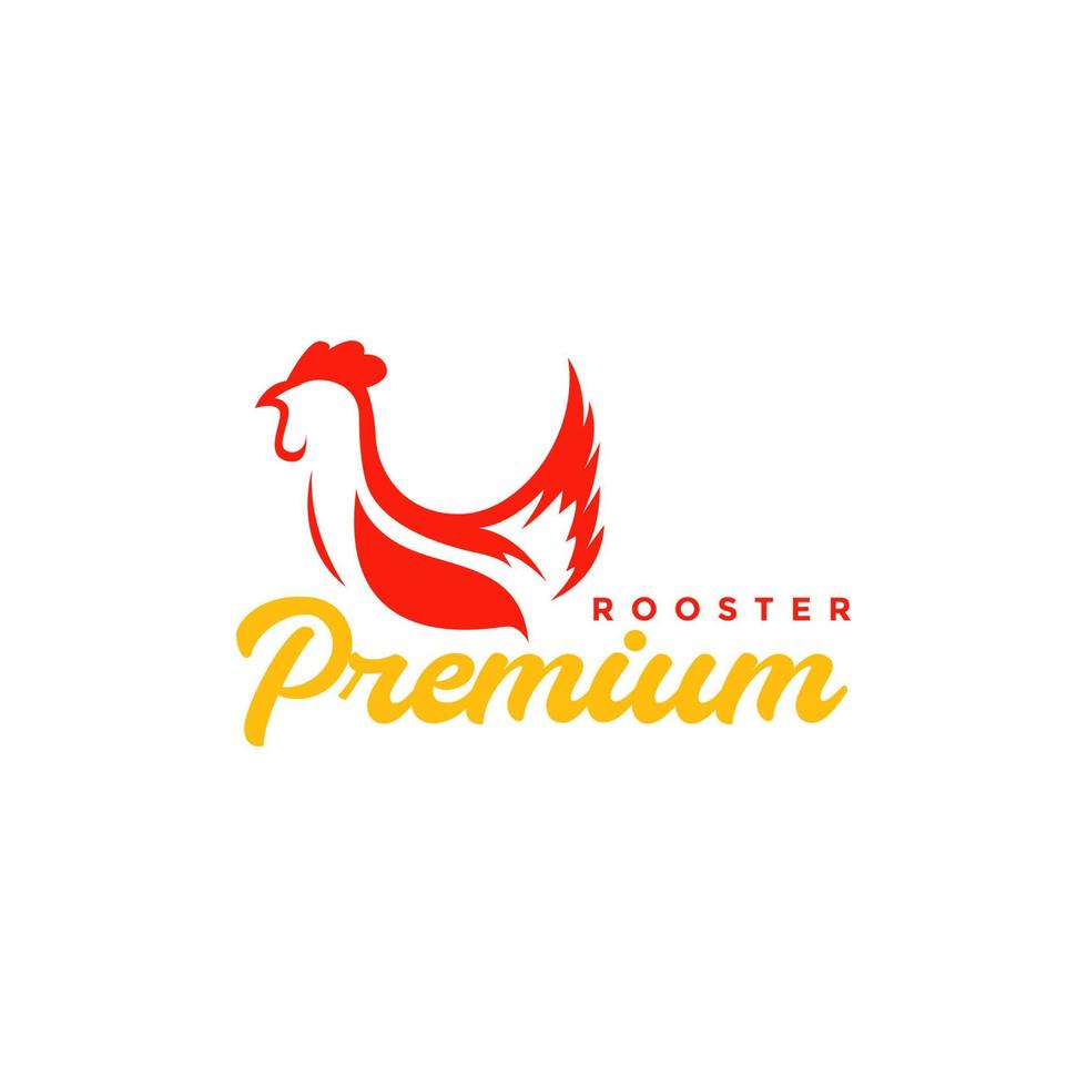 aves de corral pollo gallo carne peine moderno sencillo forma logo diseño vector