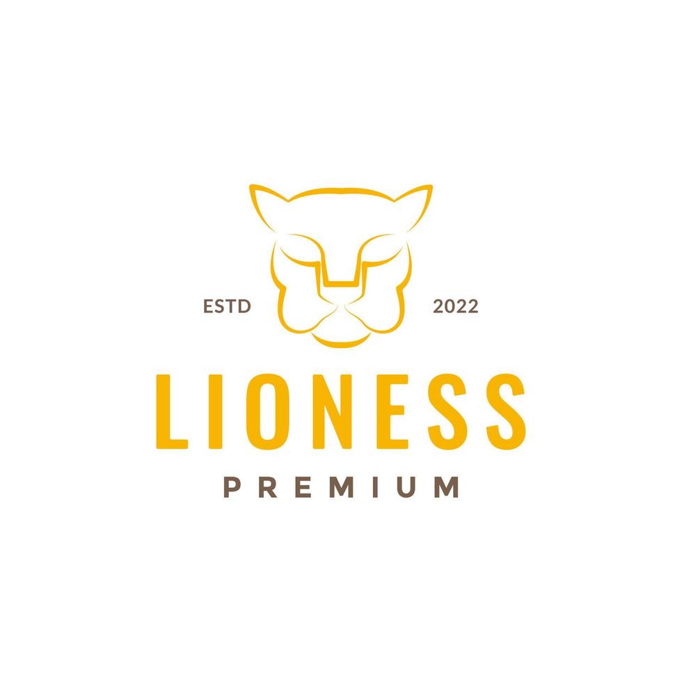 face wildlife beast lioness savanna forest isolated simple logo design vector