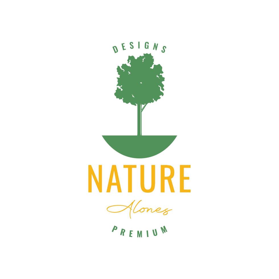 save the world nature green plant tree grow land logo design vector