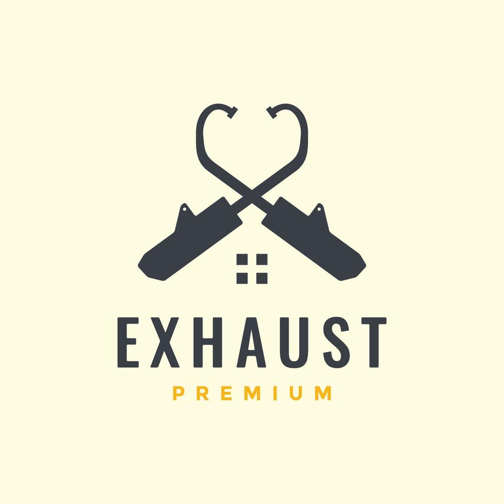 exhaust motorcycle garage home service restoration logo design design vector