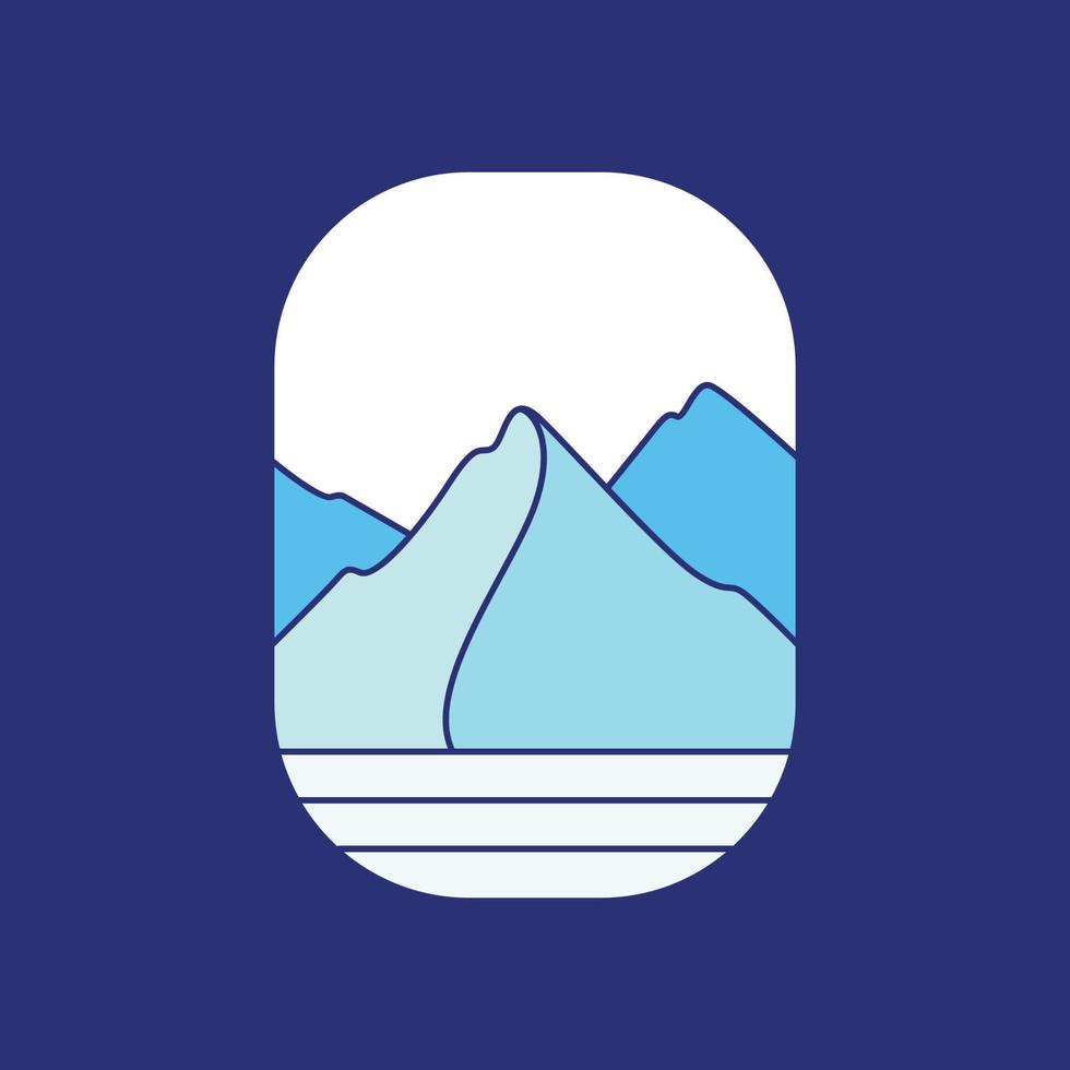 redondeado Insignia moderno iceberg montaña hielo agua frío vistoso resumen logo diseño vector