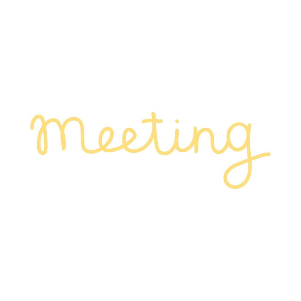 Vector colorful lettering isolated on white background - Meeting