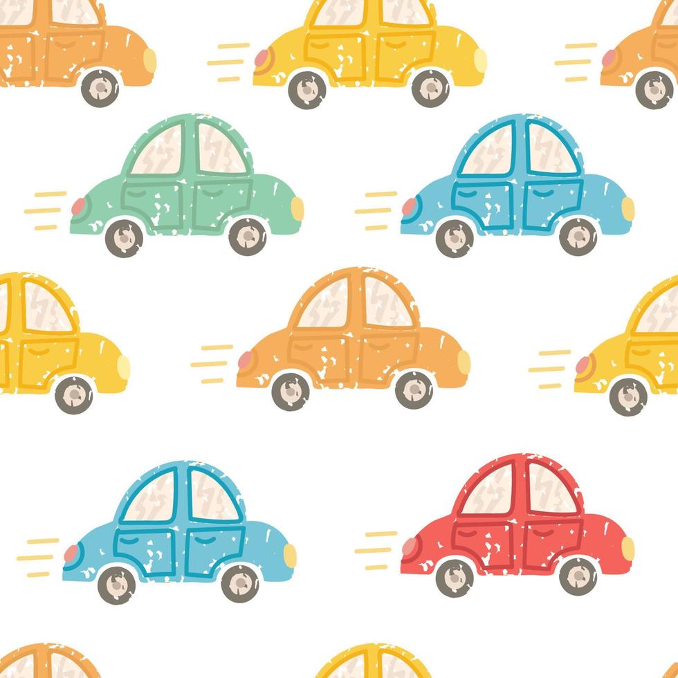 Seamless Pattern with Illustration of Small Car vector