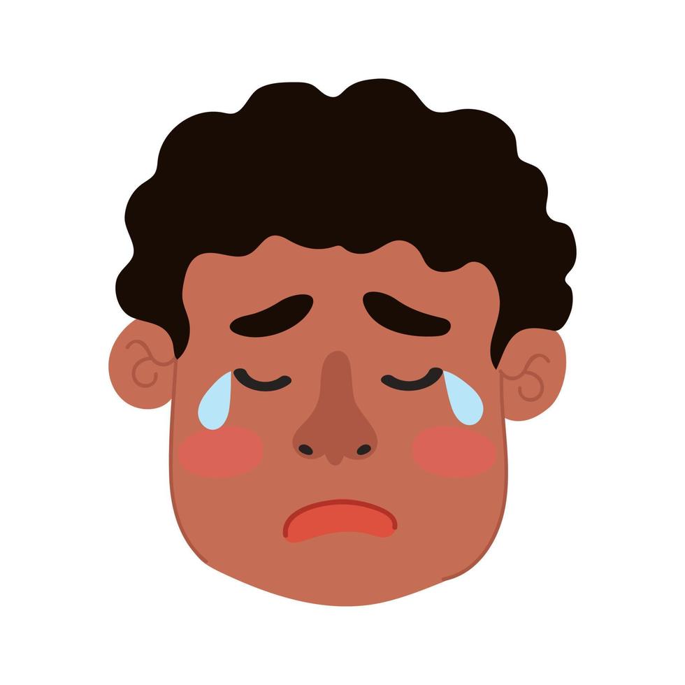 Cry Boy Colorful Illustration vector