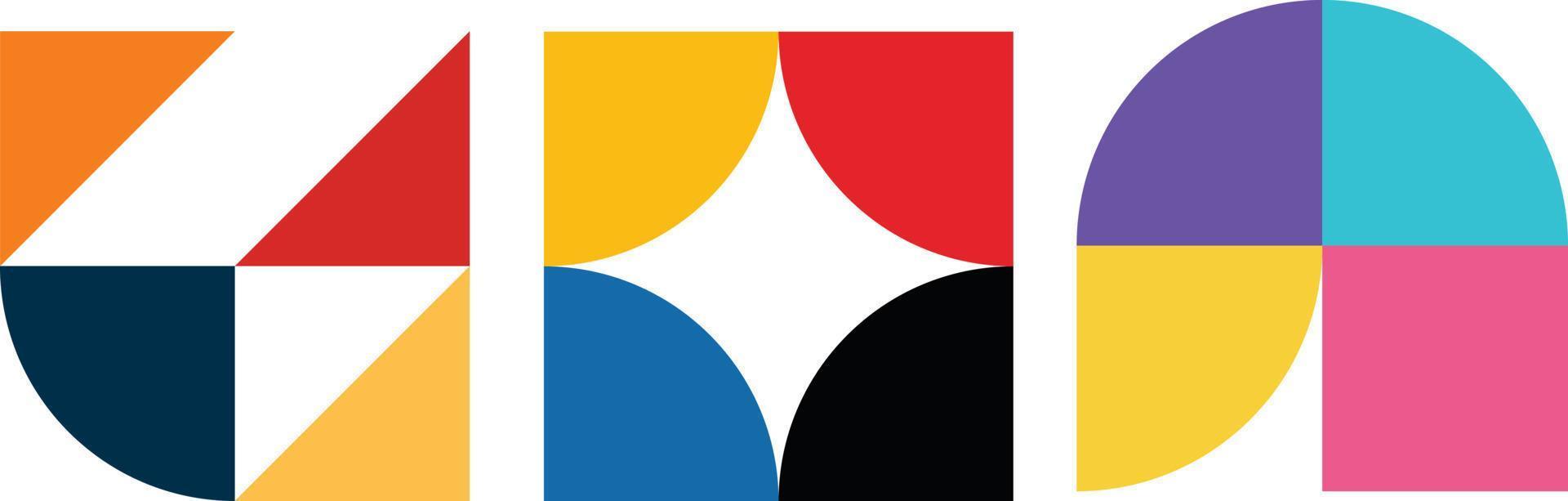 bauhaus geometric art elements vector