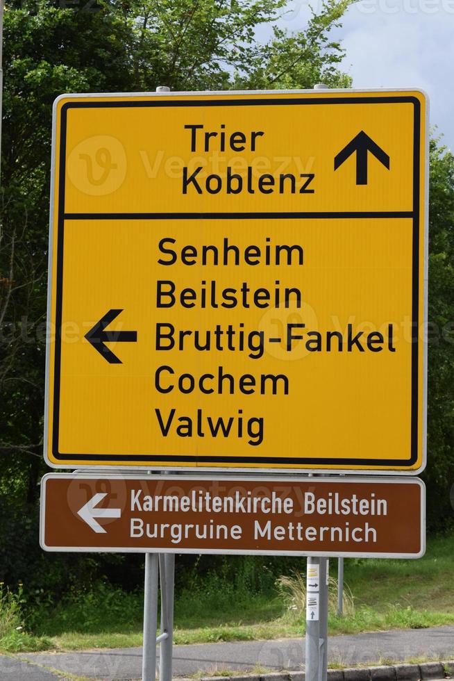 Traffic Sign to Towns and Villages in Mosel Valley photo