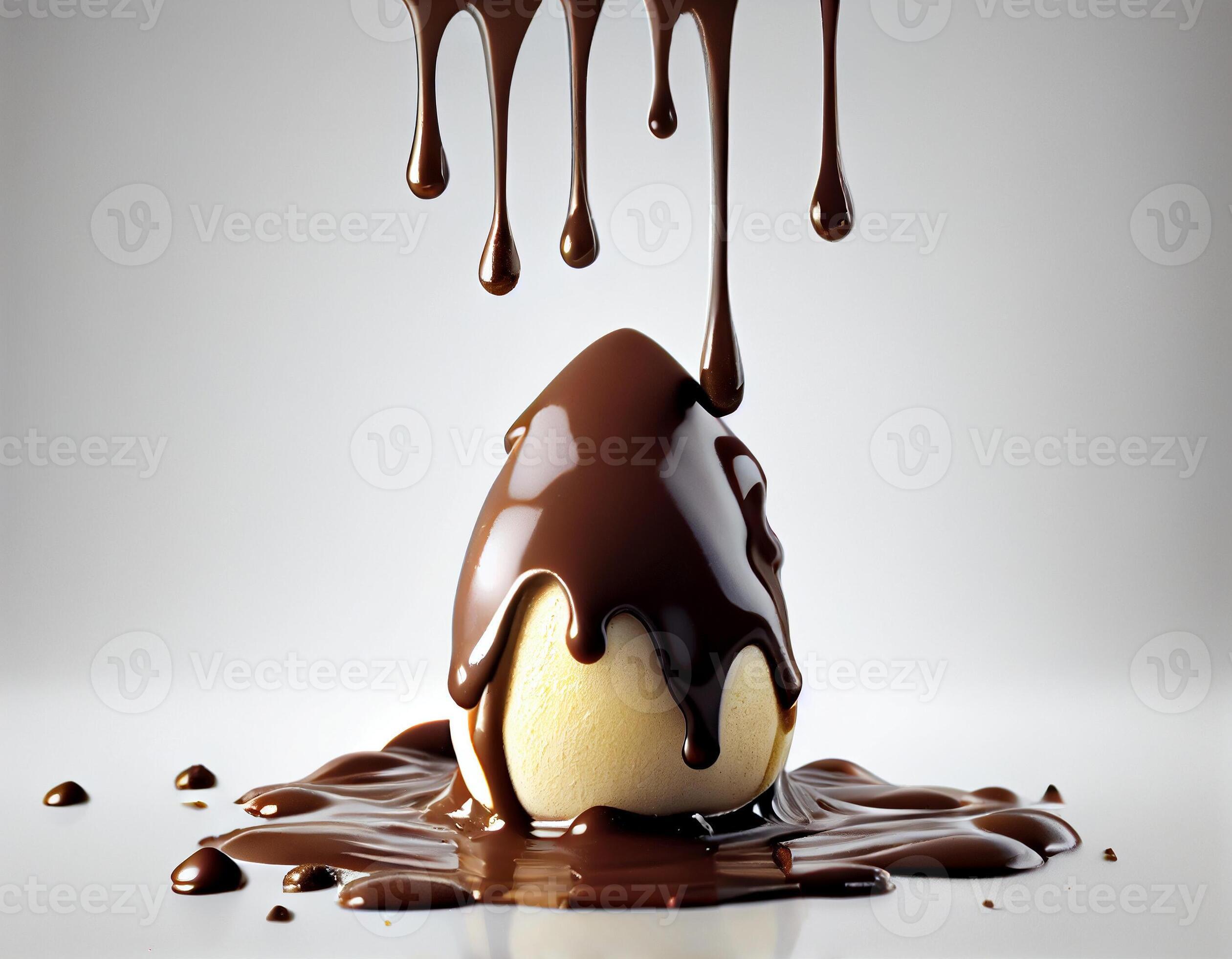 Chocolate Easter egg on white background, created with generative AI