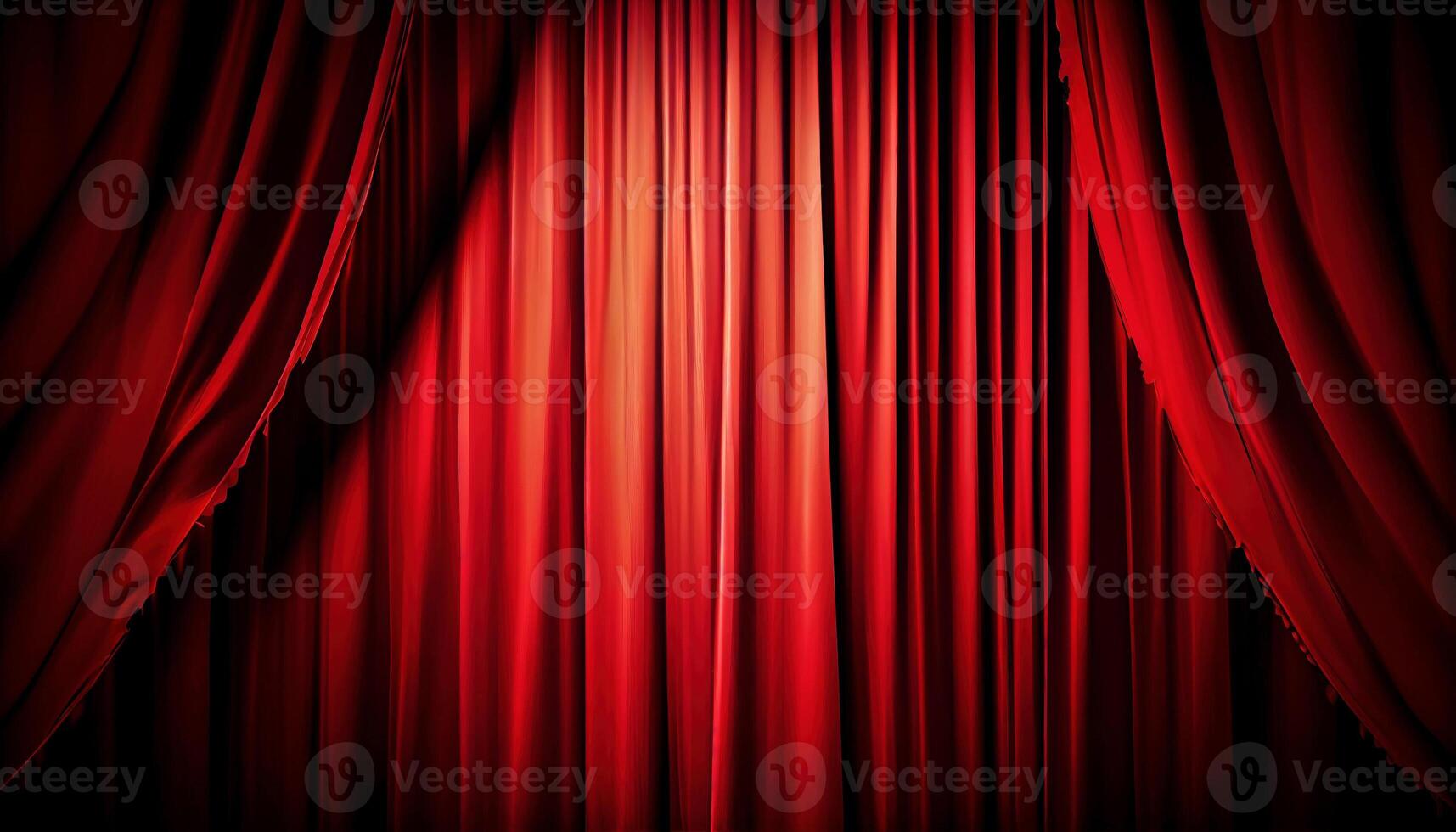 Red stage curtain, created with photo