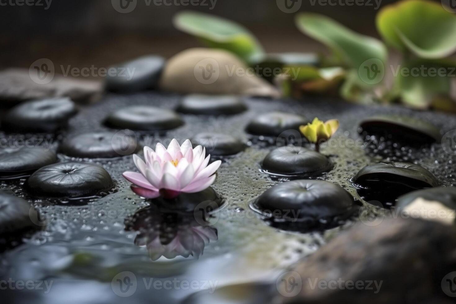 Small zen garden closeup, created with photo