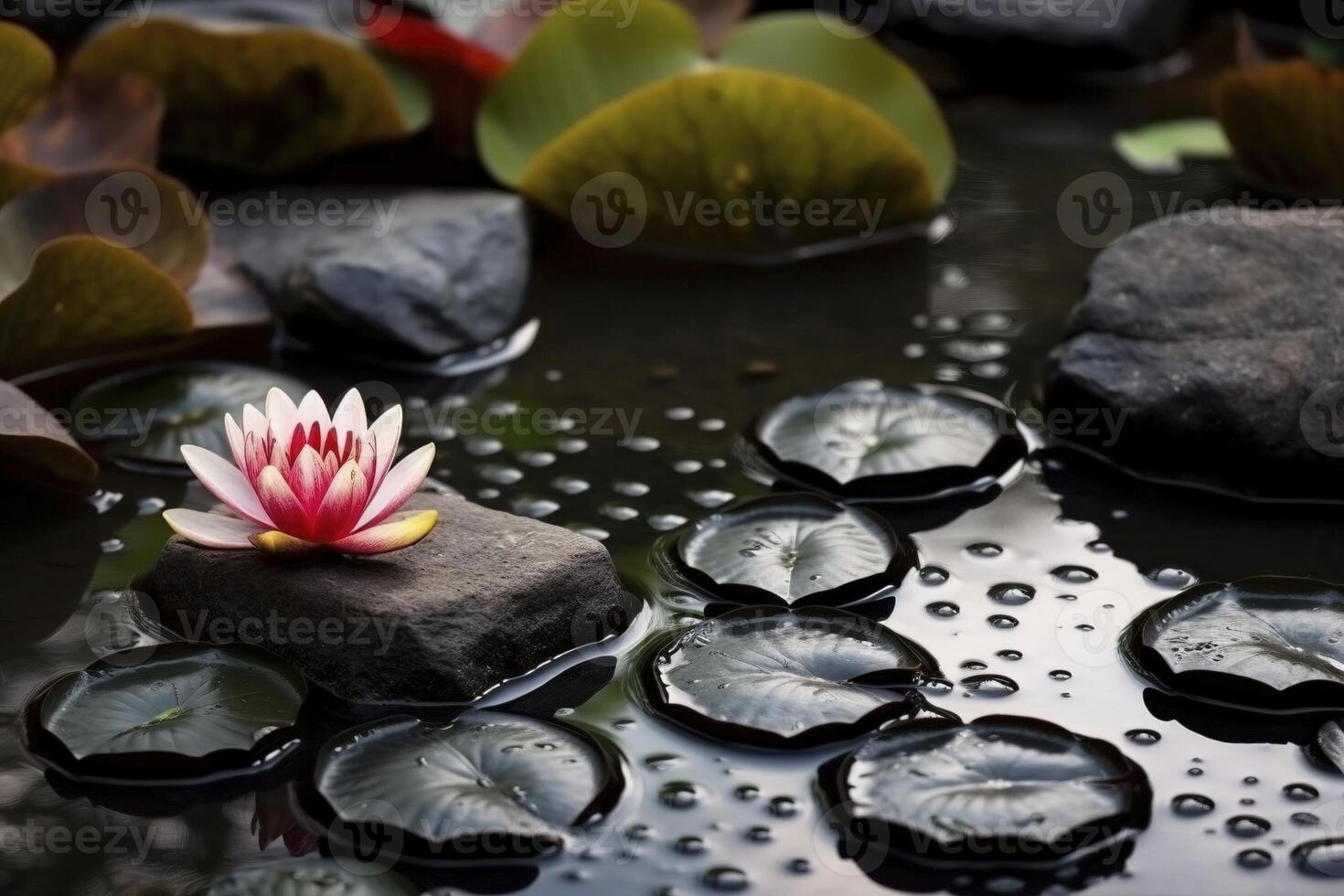 Small zen garden closeup, created with photo