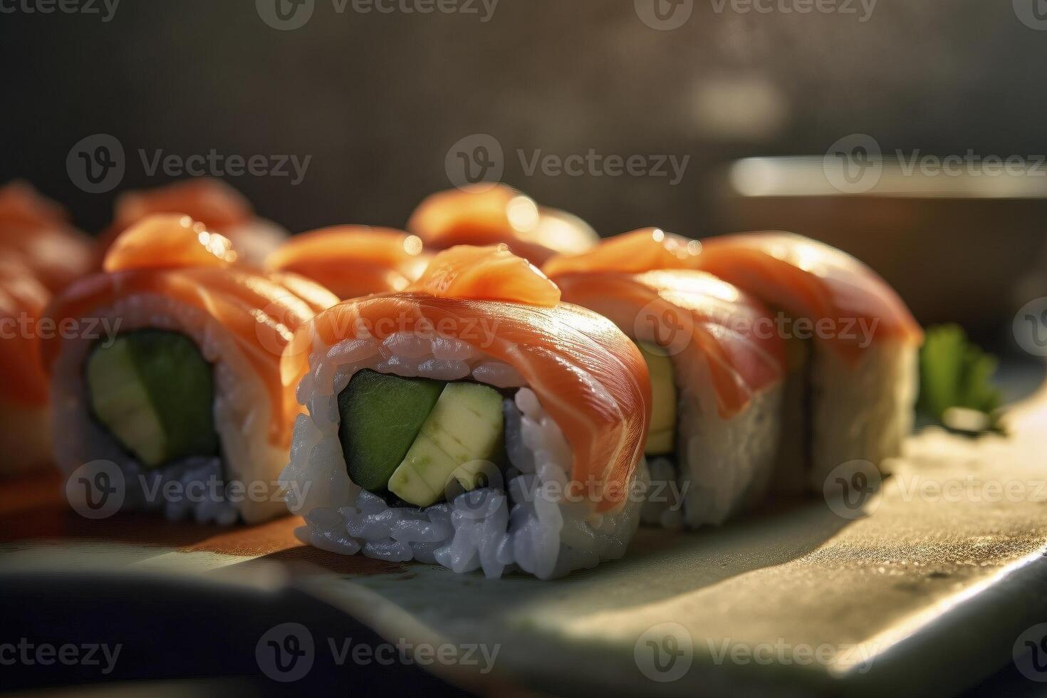 Sushi rolls, created with photo
