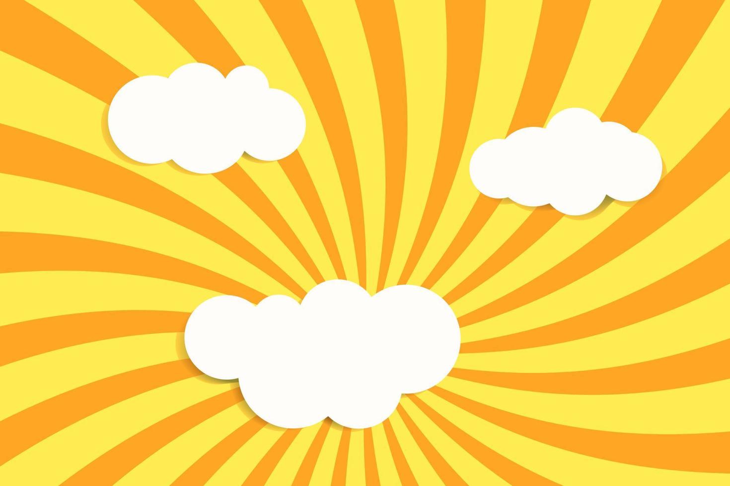 White clouds against the background of the sunny sky. Summer, weather, nature, space concept. vector