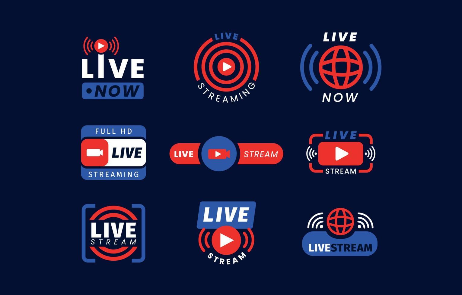 Live Streaming Label Set vector