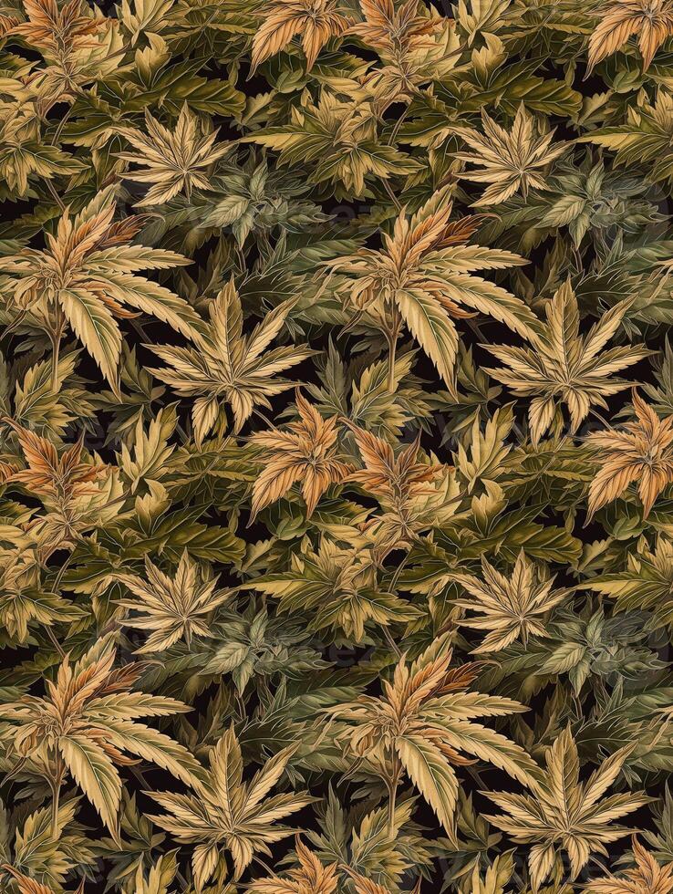 Canabis seamless pattern, created with photo