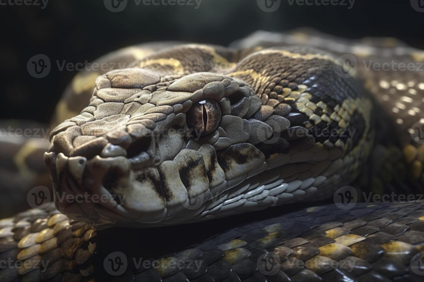 Python head closeup, created with photo