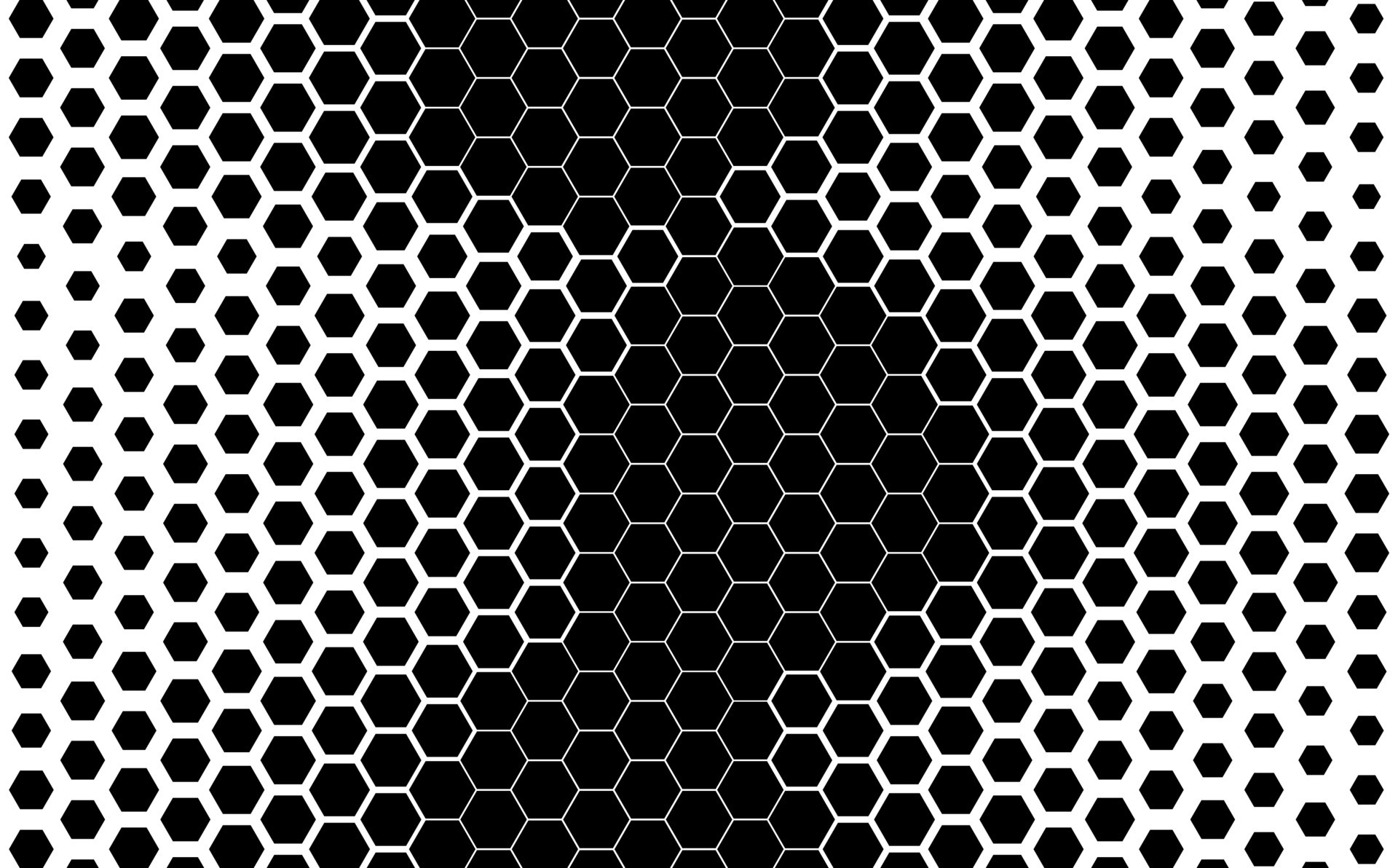 Hexagonal halftone pattern vector. Hexagon pattern black isolated on