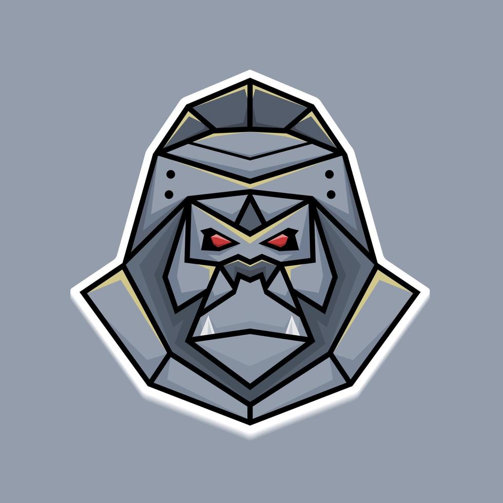 Vector gorilla robot mascot logo illustration