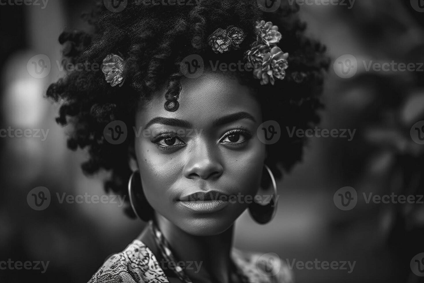 Beautiful afro american woman, created with photo