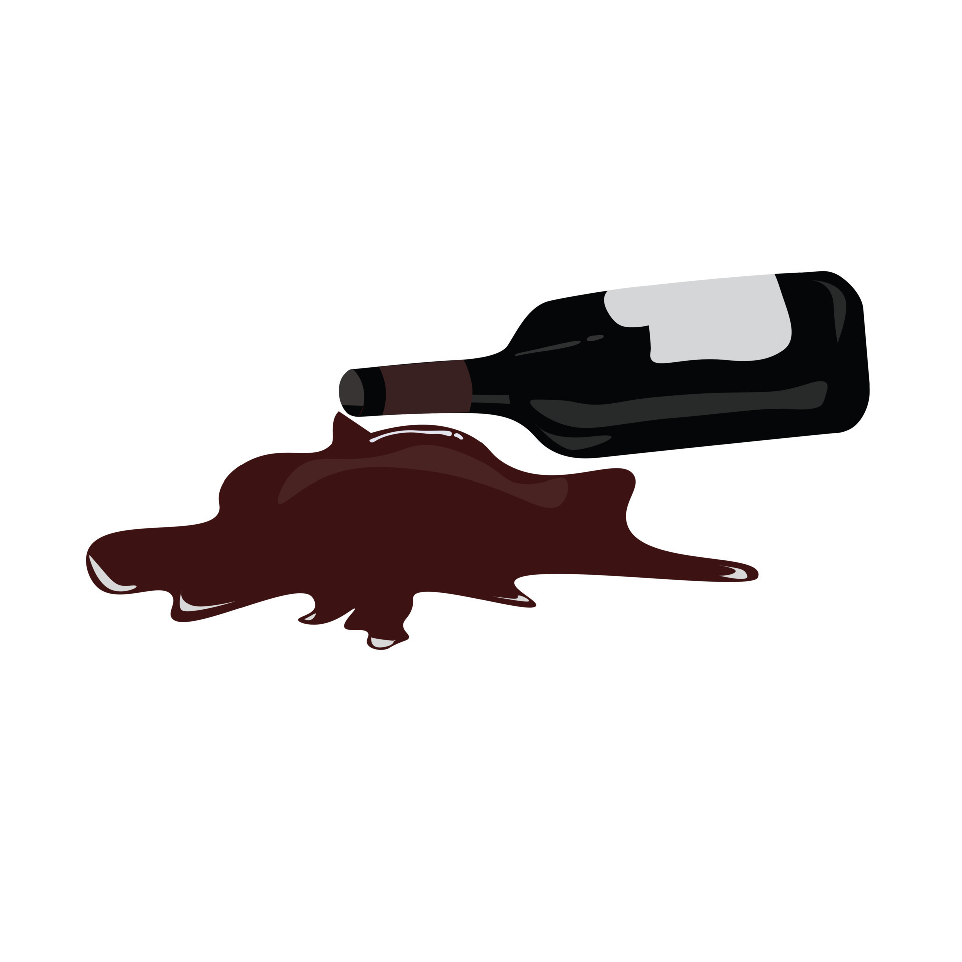 Spilled wine illustration vector isolated on white background. Liquid spill  on the floor. Bottle of wine. 3d cartoon concept. 21875465 Vector Art at  Vecteezy