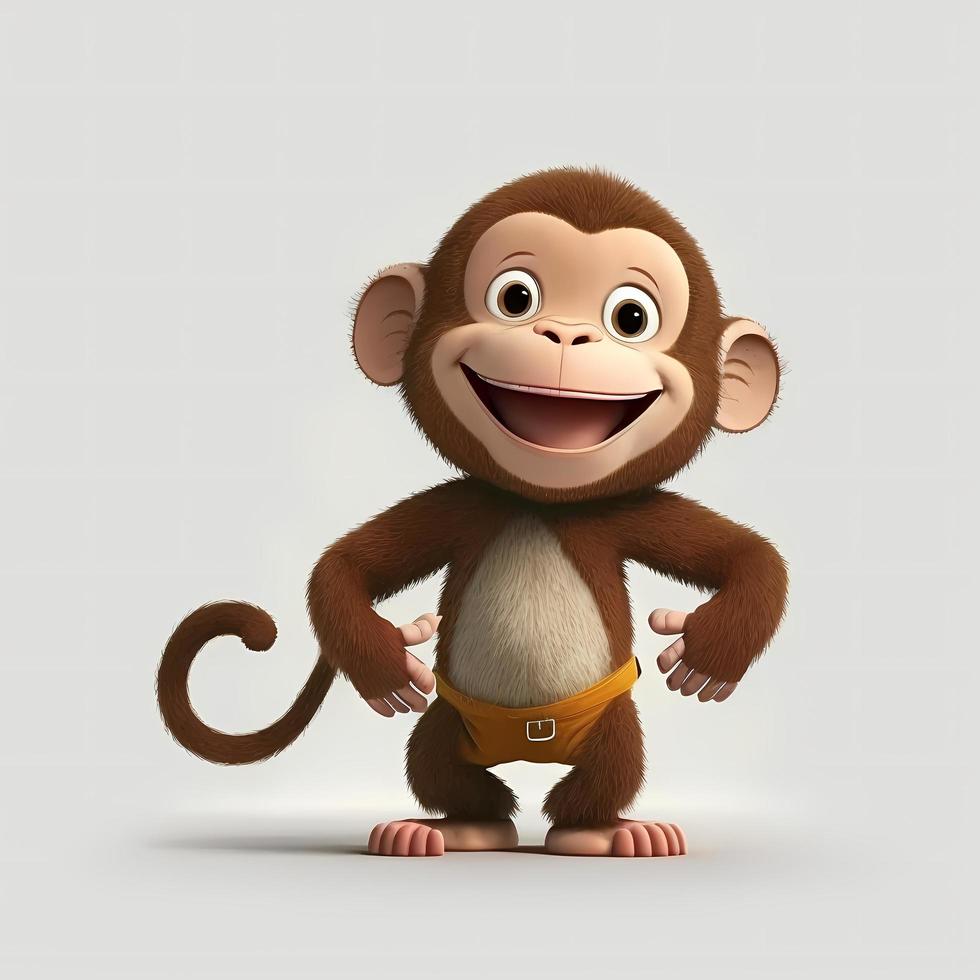 monkey illustration AI Generated photo