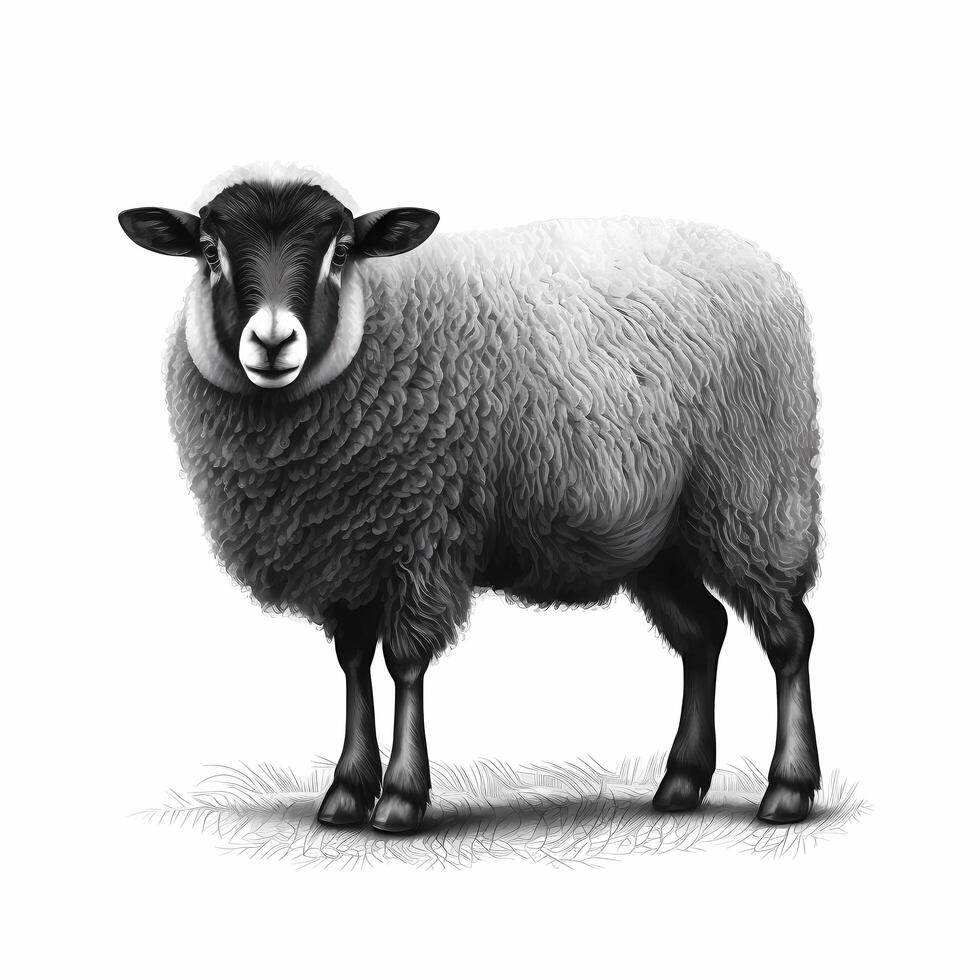 sheep illustration AI Generated photo