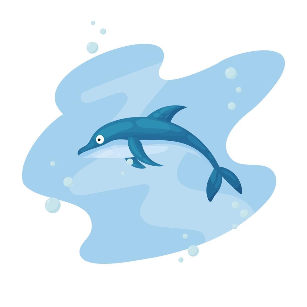 blue dolphin on a white background vector