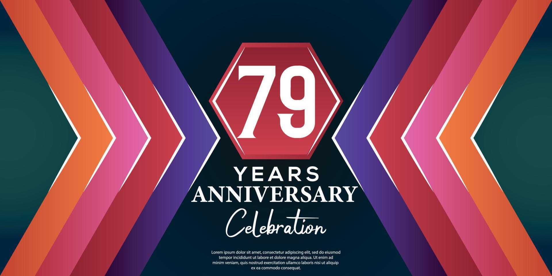 79 año aniversario celebracion diseño con lujo resumen color estilo en lujo negro fondo vector