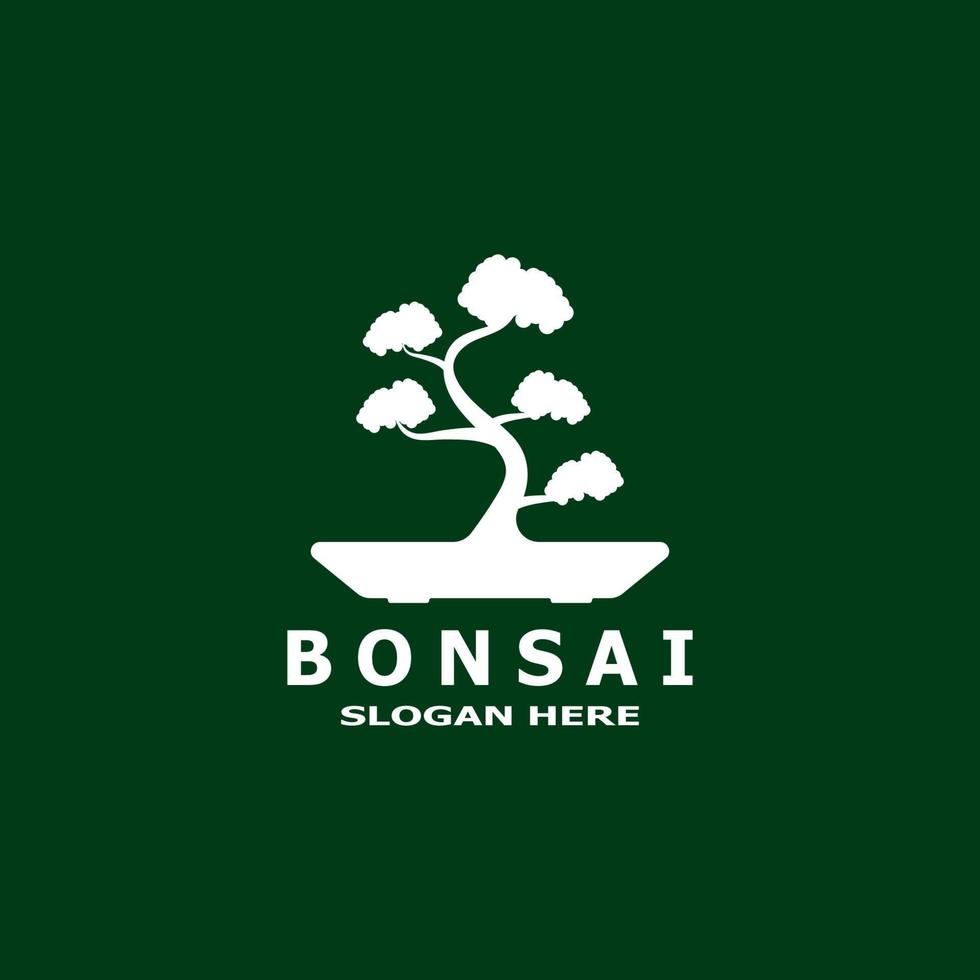 bonsai árbol planta vector logo ilustración