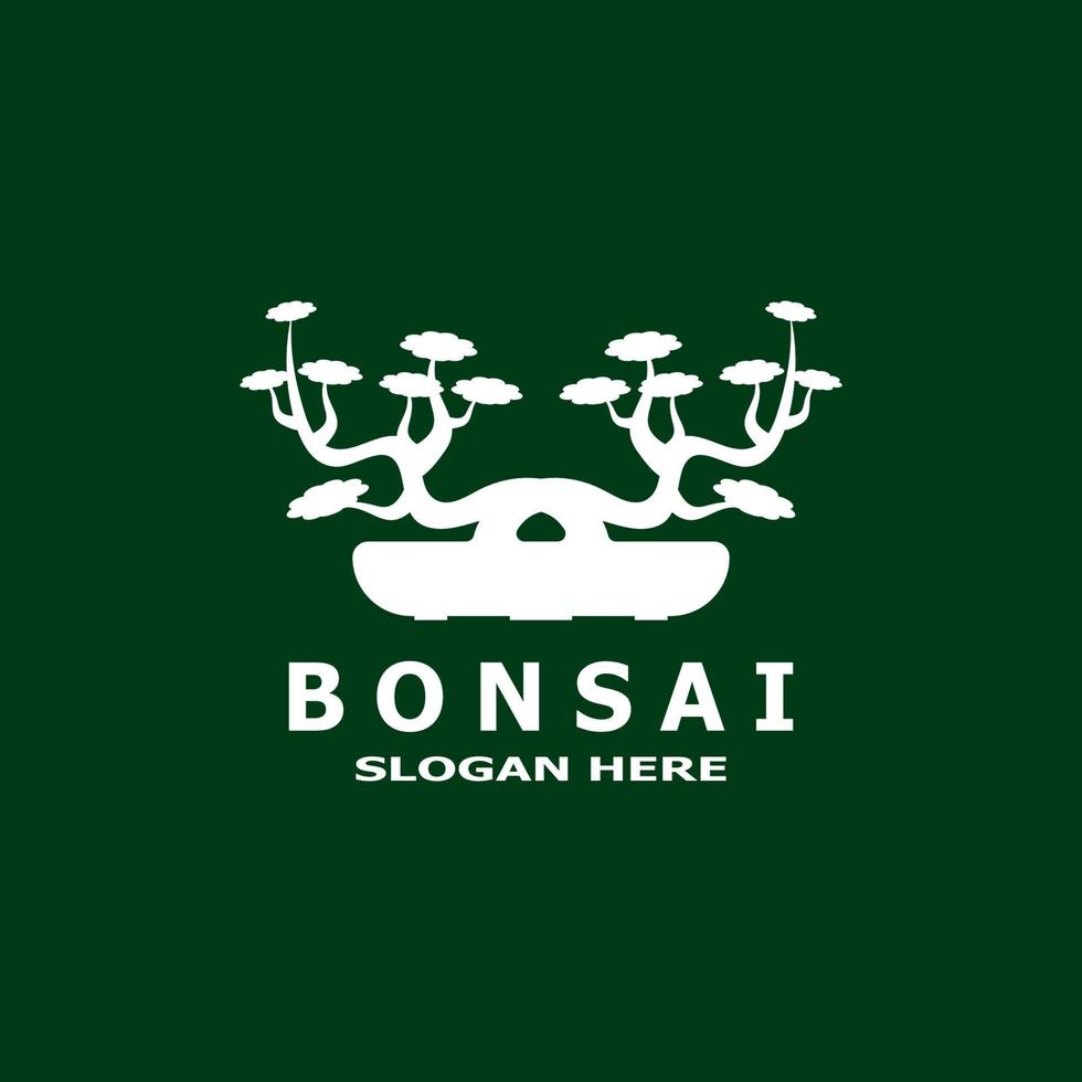 bonsai árbol planta vector logo ilustración