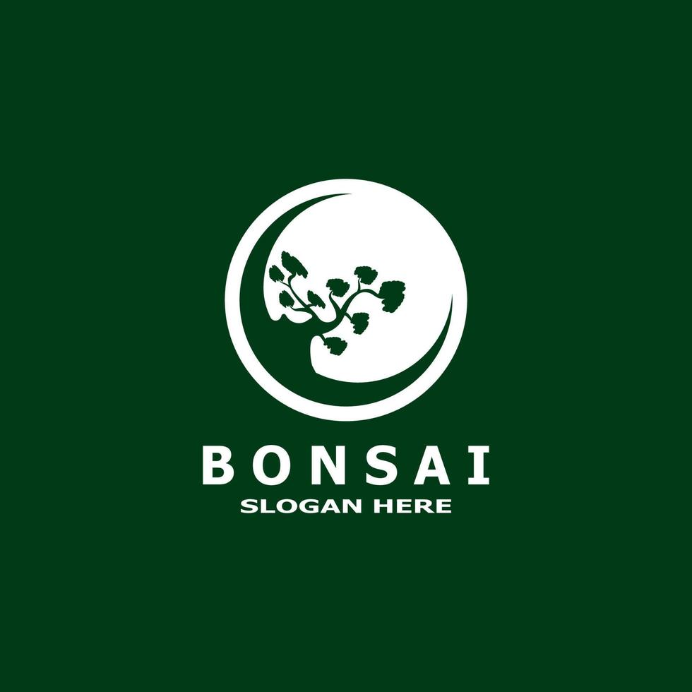 Bonsai Tree Plant Vector Logo Illustration