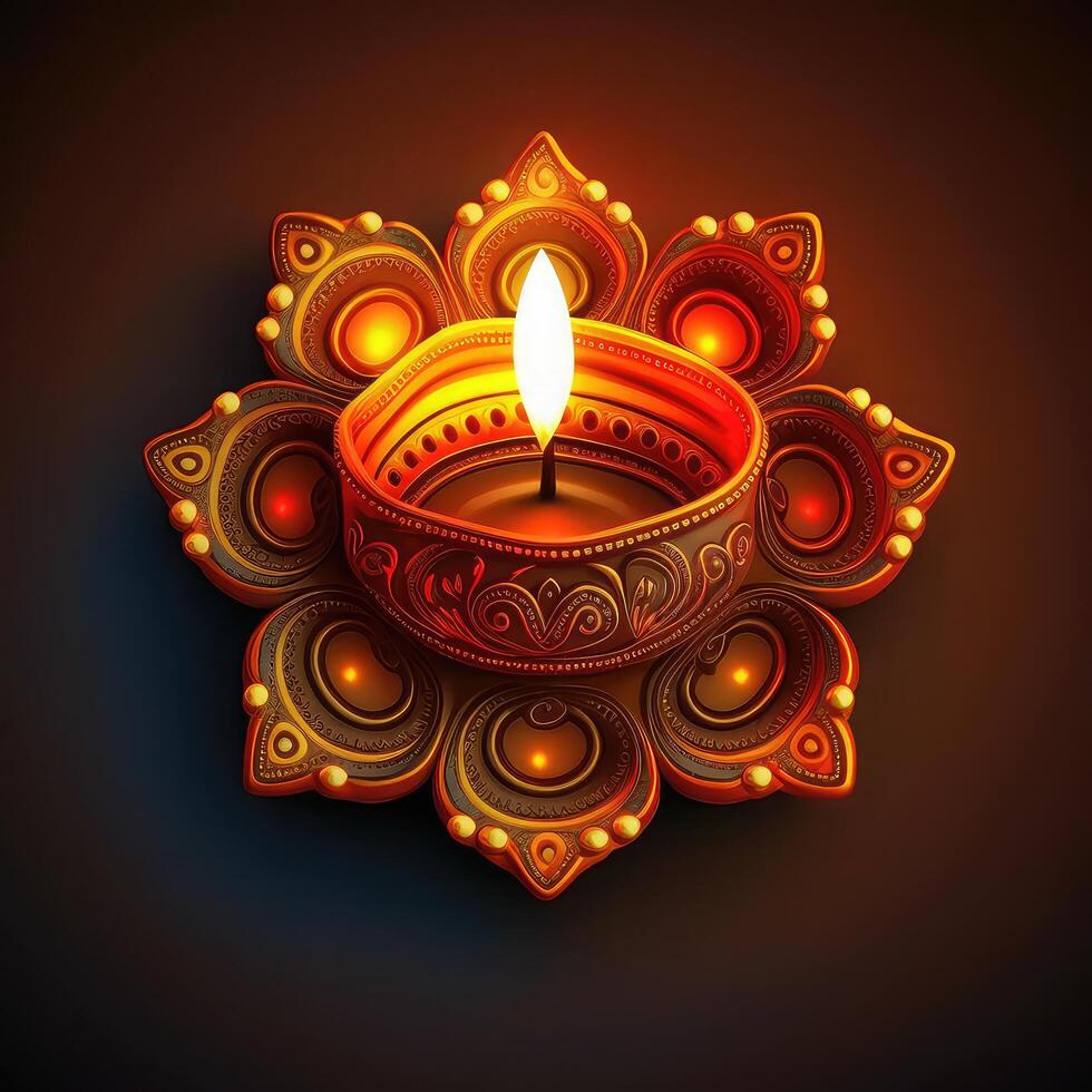 Decorative Diya looks Beautiful. photo