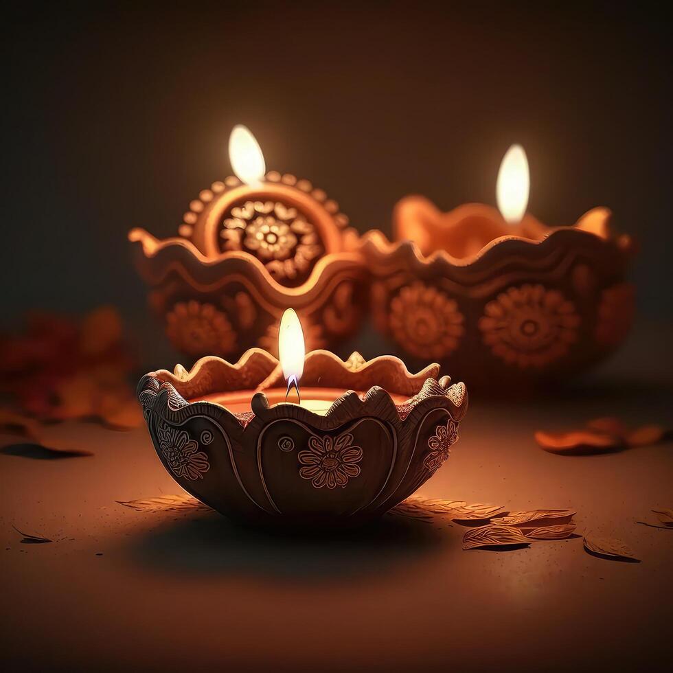 Decorative Diya looks Beautiful. photo