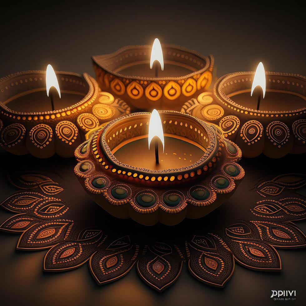 Decorative Diya looks Beautiful. photo