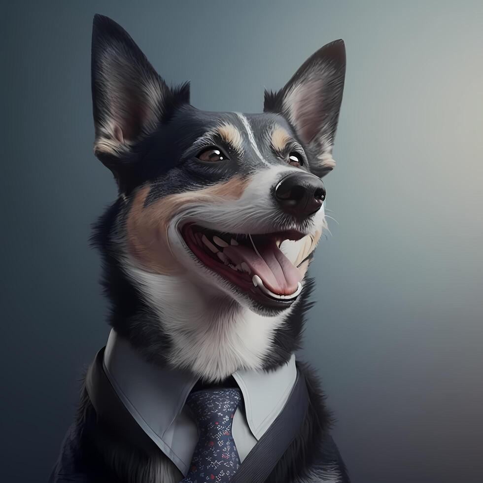 dog businessman illustration photo