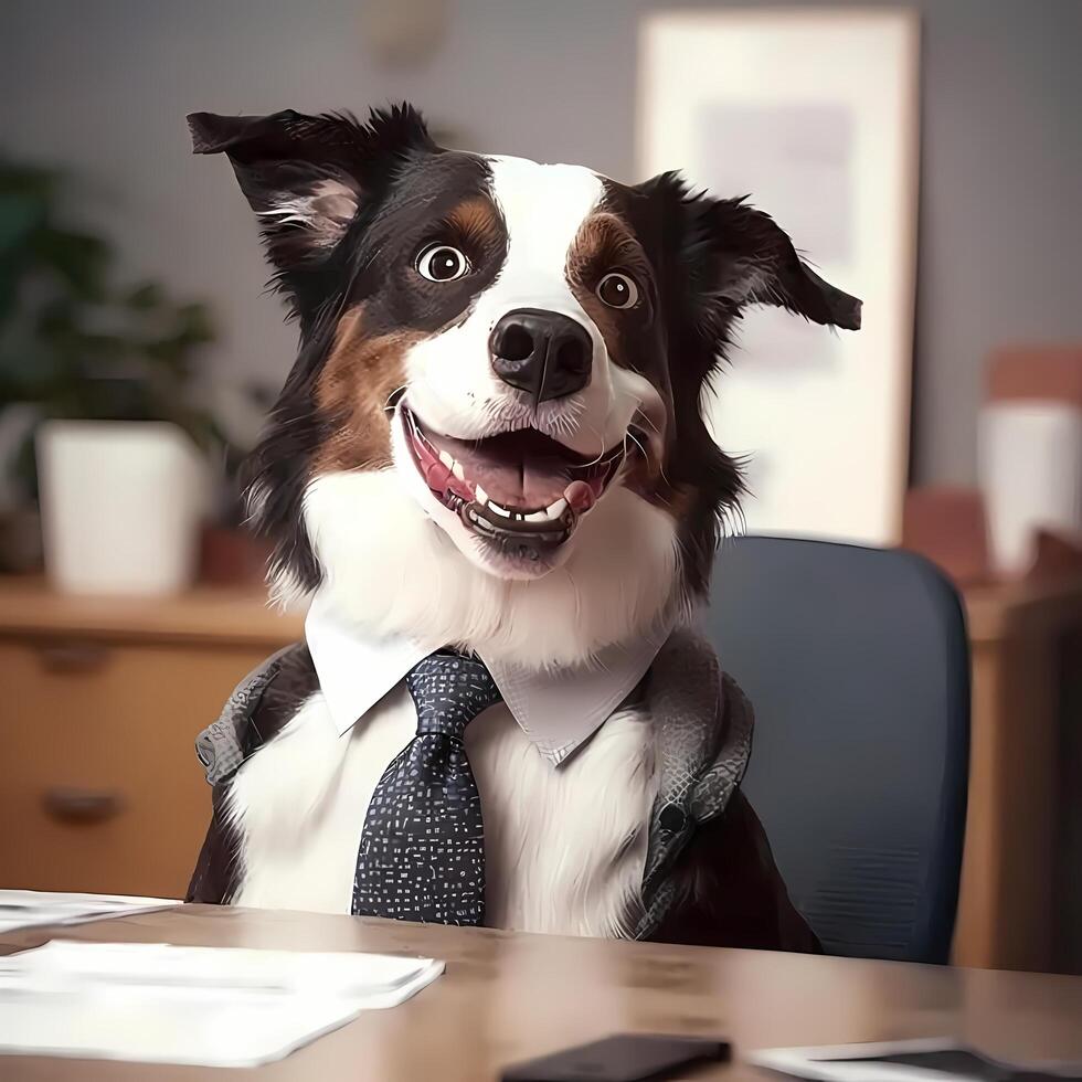 dog businessman illustration photo