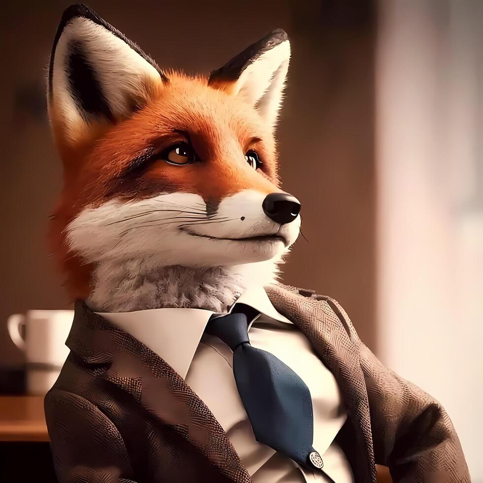 fox businessman illustration photo