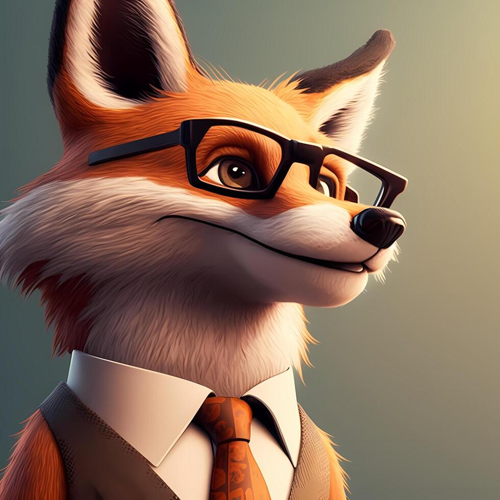 fox businessman illustration photo