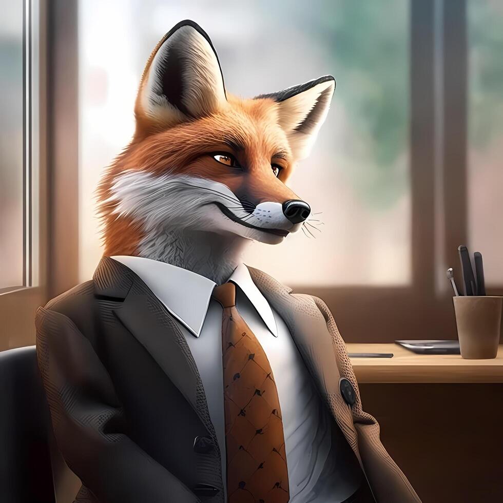 fox businessman illustration photo
