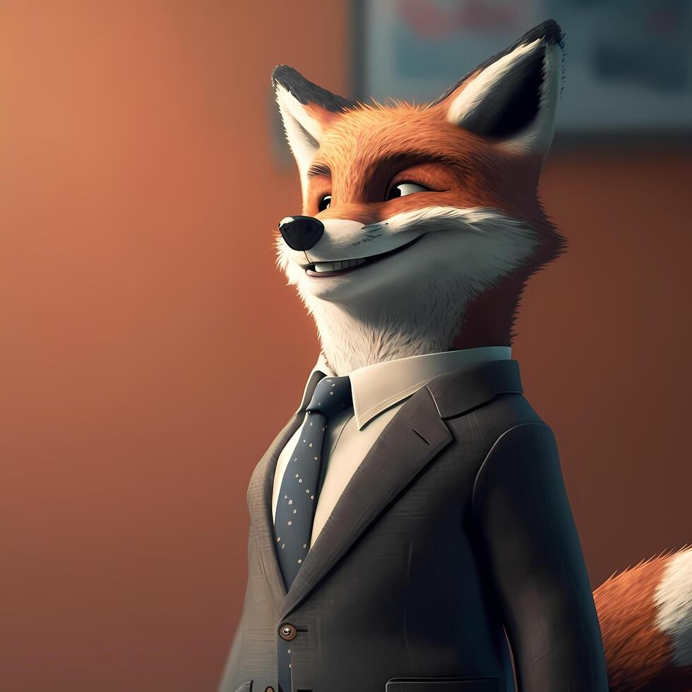 fox businessman illustration photo