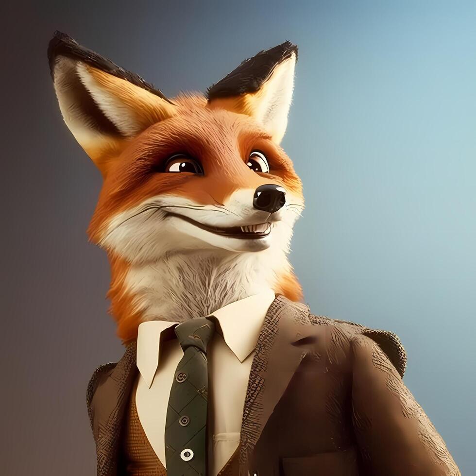 fox businessman illustration photo