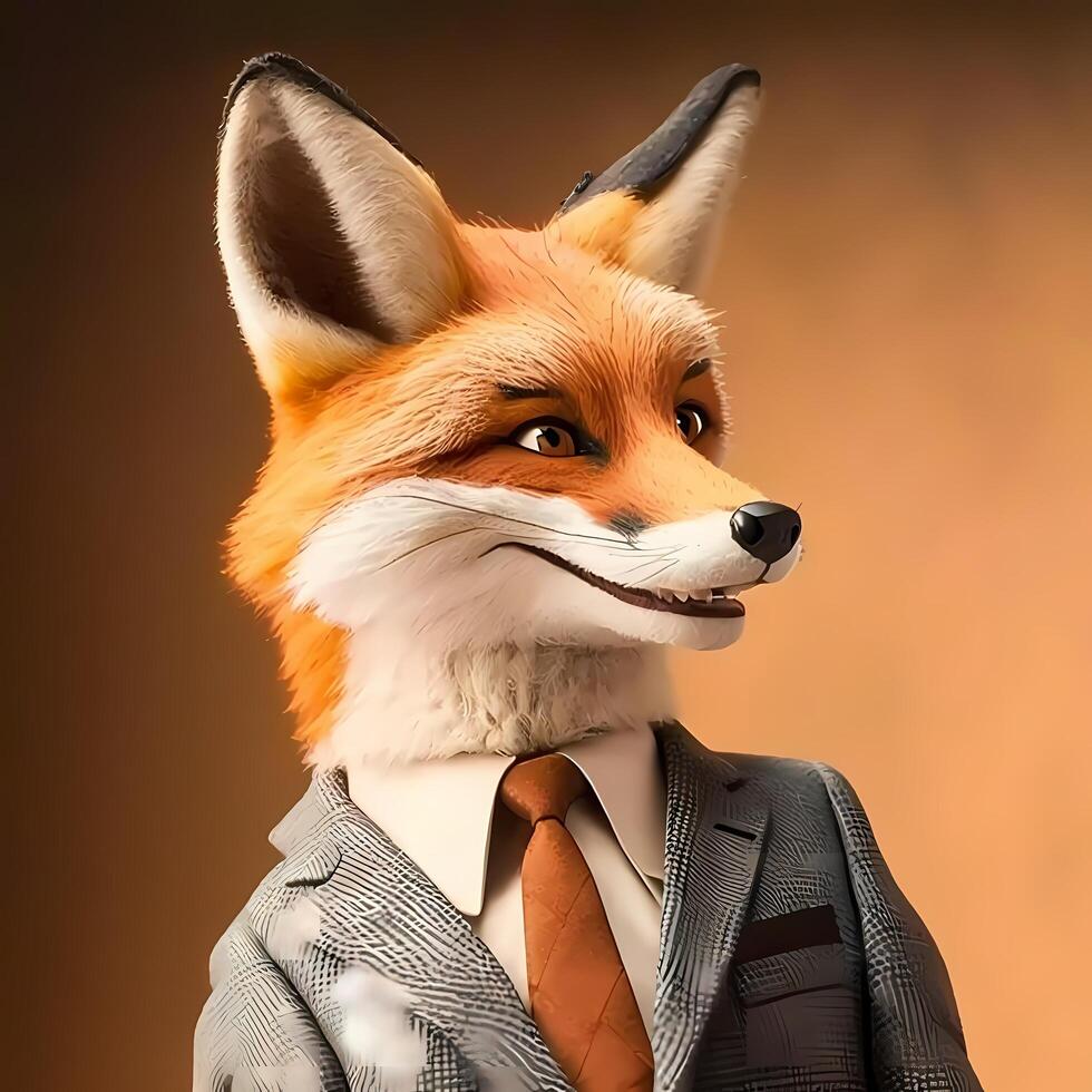 fox businessman illustration photo