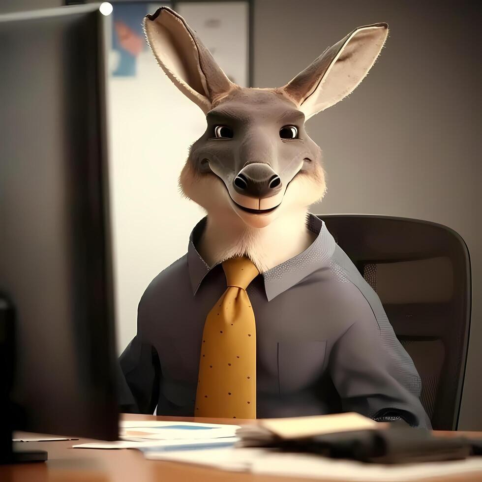 kangaroo businessman illustration photo