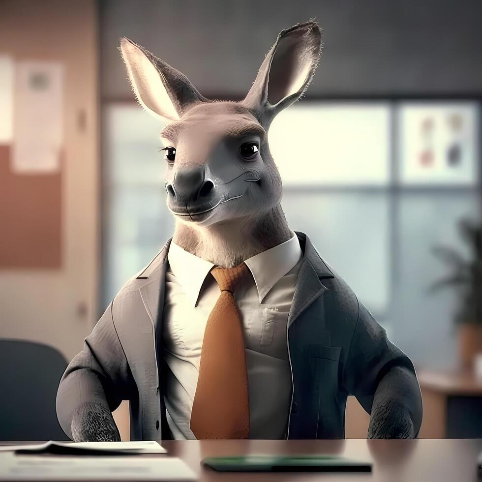 kangaroo businessman illustration photo