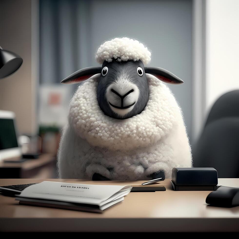 sheep businessman illustration photo